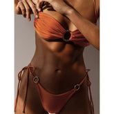 Shiny Push-Up Halter Bikini Set